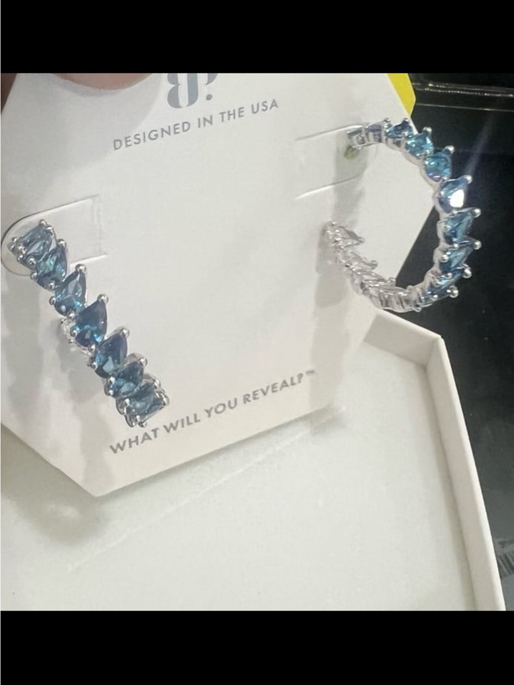 RBP absolutely unforgettable light blue sapphire diamond cubic zirconia earrings